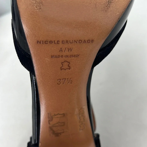 Nicole Brundage Women’s Mary Jane Ankle Strap Leather High Heels size 37.5 6.5 - Picture 9 of 10